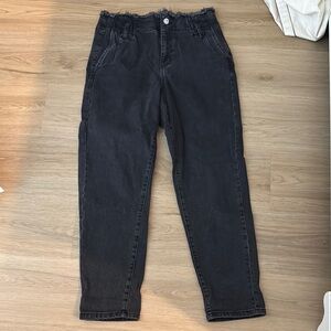 Garage Black Frayed Hem Jeans